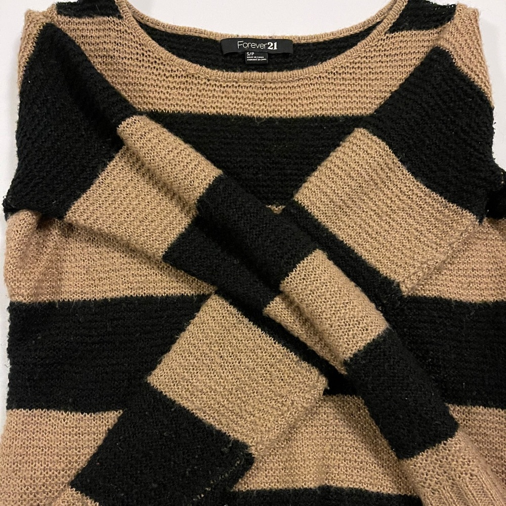 Striped brown and black knit sweater